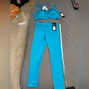 Beautiful NWT blue women’s UA legging set pants L bra XL